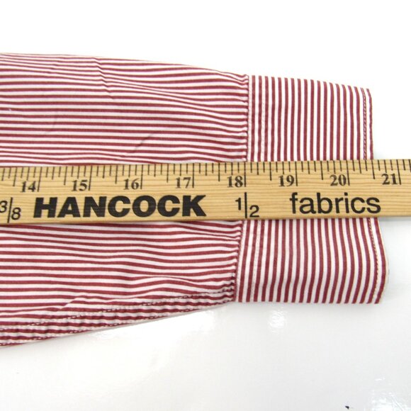 Banana Republic Men's Red Stripe Collared Long Sleeve Dress Shirt 17-171/2" XL - Picture 7 of 12